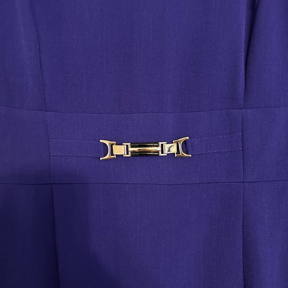 Tahari Deep Purple Midi Dress - Picture 3 of 4